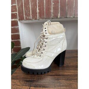 Unilady Chunky Platform Lace-Up Boots – Women’s Size 8